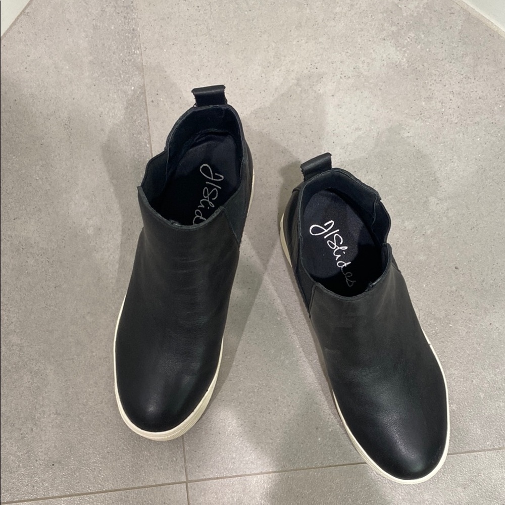J Slides Men's Black Slip-On Shoes